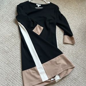 Colorblock long sleeve dress